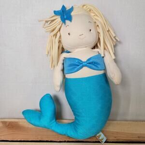 Bunnies By The Bayou Blue Fin 14" Mermaid Plush w/ Blonde Hair